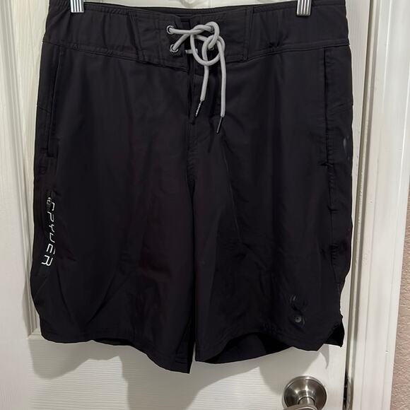 Spyder Men's Board Shorts Swim Trunks UV Protection Black Size S - Picture 1 of 8